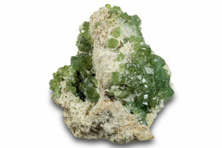 Lustrous Demantoid Garnet Cluster in Matrix - Madagascar #264653